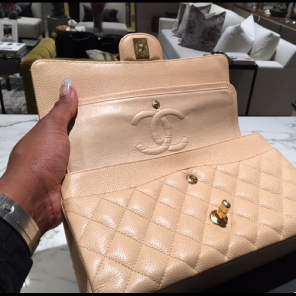 🛑SOLD🛑 caviar Chanel 2.55 Double Flap, gold CC - Picture 3 of 8